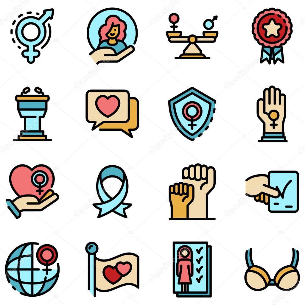 Empowerment icons set vector flat