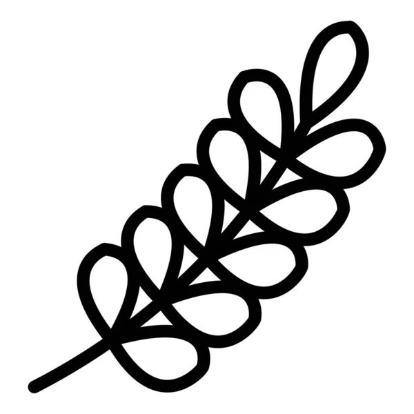 Icono de hoja de planta aromática, estilo de contorno — Vector de stock