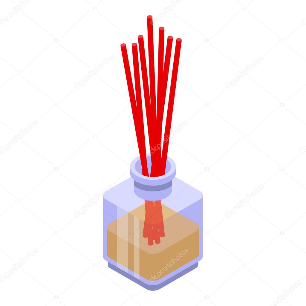 Zen sticks diffuser icon. Isometric of zen sticks diffuser vector icon for web design isolated on white background