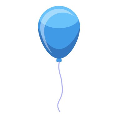 Aile anları mavi balon simgesi, izometrik stil