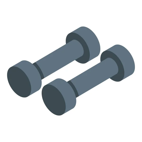 Home formação dumbbells ícone, estilo isométrico — Vetor de Stock