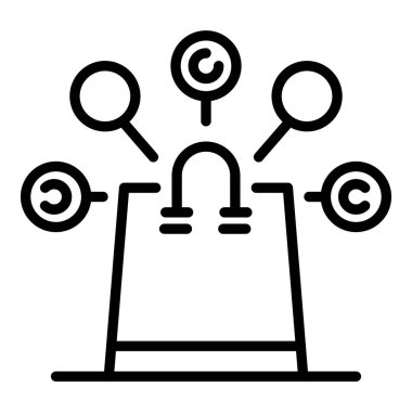 Alışveriş çantası eve teslim ikonu, taslak biçimi