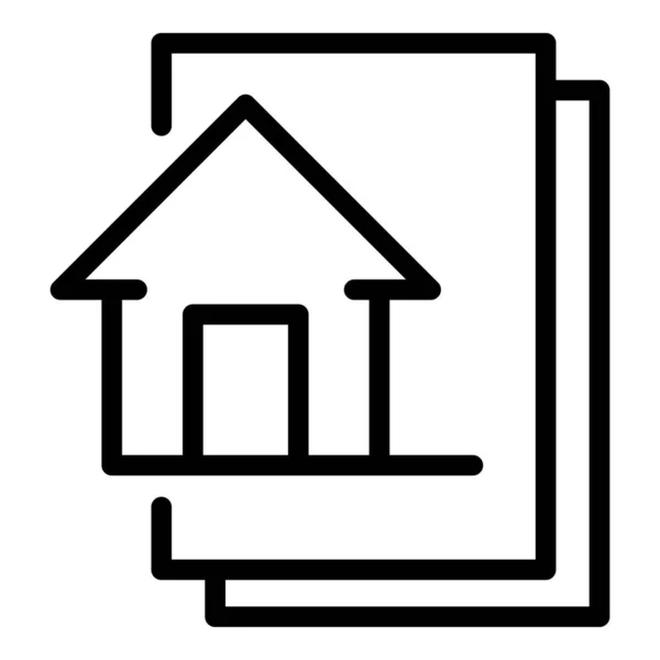 Icono de papeles de oficina en casa, estilo de esquema — Vector de stock