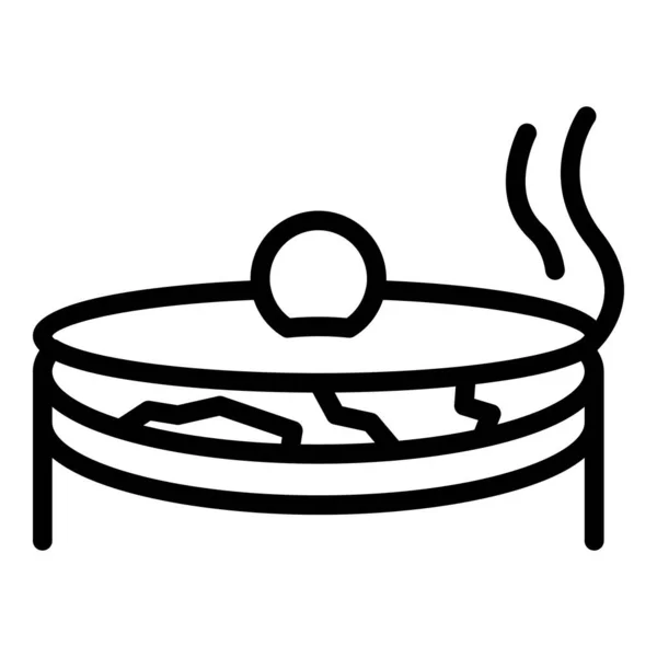 Hemlagad soppa mat ikon, kontur stil — Stock vektor