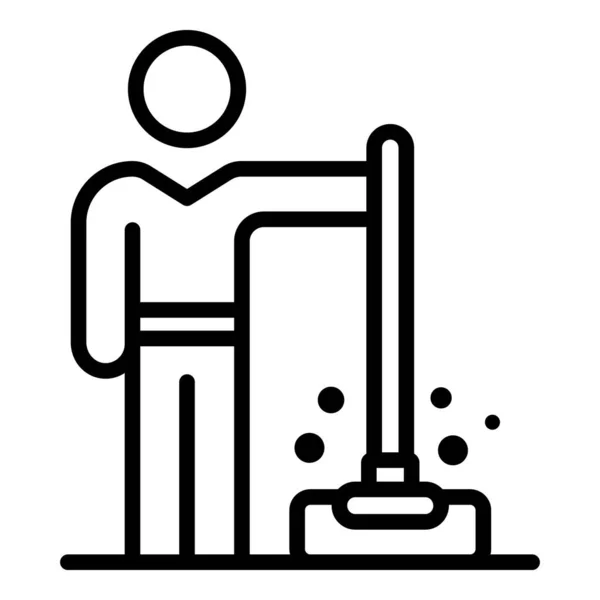 Tvättställ golv desinfektion ikon, kontur stil — Stock vektor