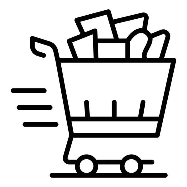 Home Delivery Shop Warenkorb Symbol, Umriss Stil — Stockvektor