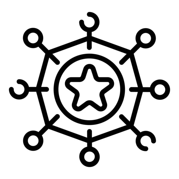 Bonus scheme star icon, outline style — 스톡 벡터