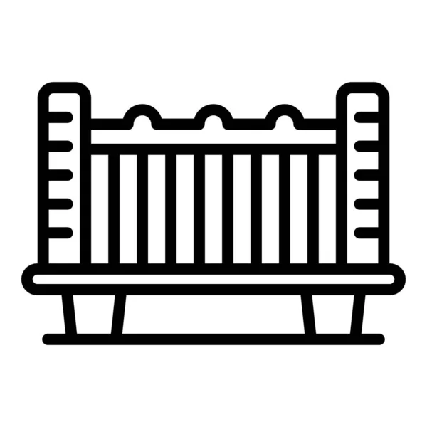 Cuna icono, estilo de contorno — Vector de stock