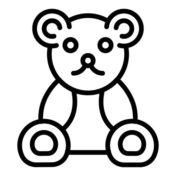 Εικονίδιο αρκουδάκι, περίγραμμα στυλ — Διανυσματικό Αρχείο