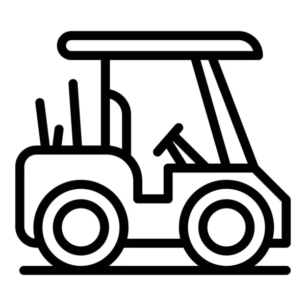 Icono de coche de golf, estilo de esquema — Vector de stock