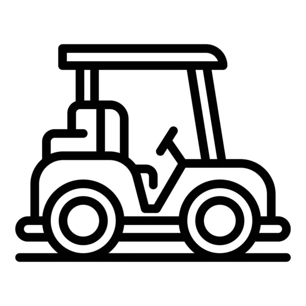 Elektryczna ikona wózka golfowego, zarys stylu — Wektor stockowy