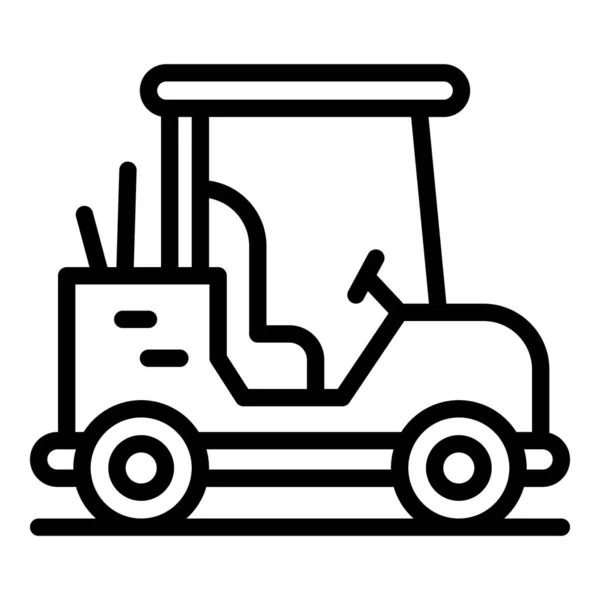 Icono de coche de golf, estilo de esquema — Vector de stock