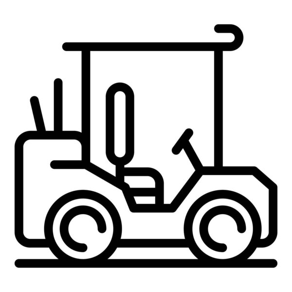 Golf cart car icon, outline style