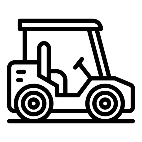 Golfkocsi ikon, körvonalazott stílus — Stock Vector