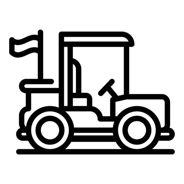 Golfer car icon, outline style