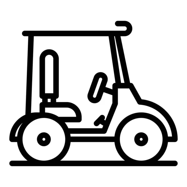 Conducir icono del carrito de golf, el estilo del esquema — Vector de stock