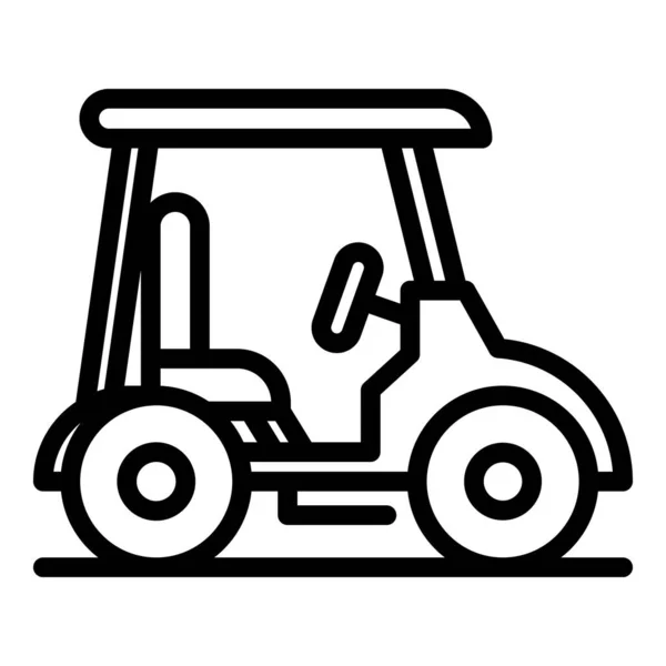 Icône de voiturette de golf compétition, style contour — Image vectorielle
