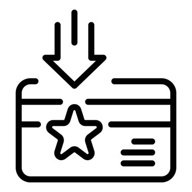 Kredi kartı simgesinde yıldız, özet biçimi