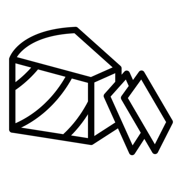 Käse-Portion-Symbol, Umriss-Stil — Stockvektor
