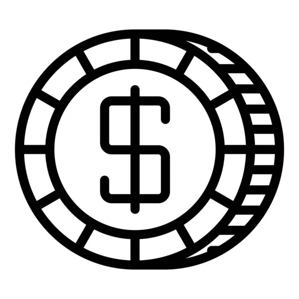 Symbole für Bankmünzen, Umrissstil — Stockvektor