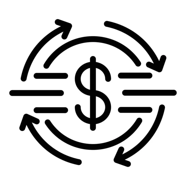 Ícone de moeda do dólar, estilo esboço — Vetor de Stock