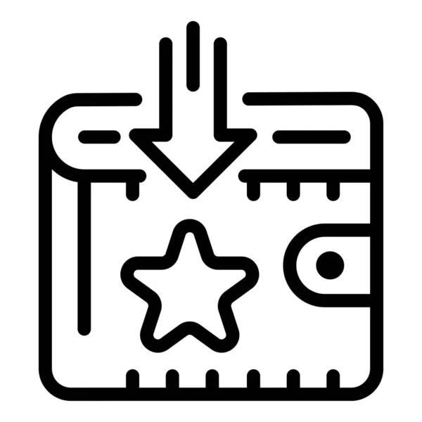 Plånbok stjärna ikon, kontur stil — Stock vektor