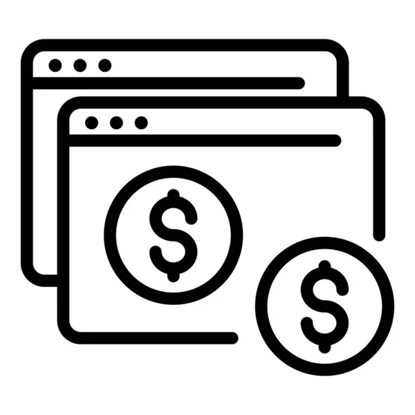 Icona del browser a pagamento, stile contorno — Vettoriale Stock