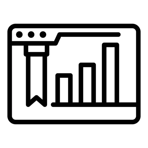 Icona analitica del sito web, stile di contorno — Vettoriale Stock