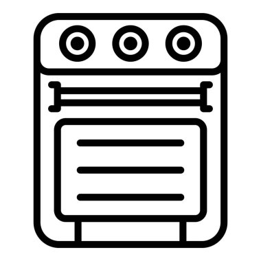 Pişirme makinesi fırın simgesi, taslak biçimi