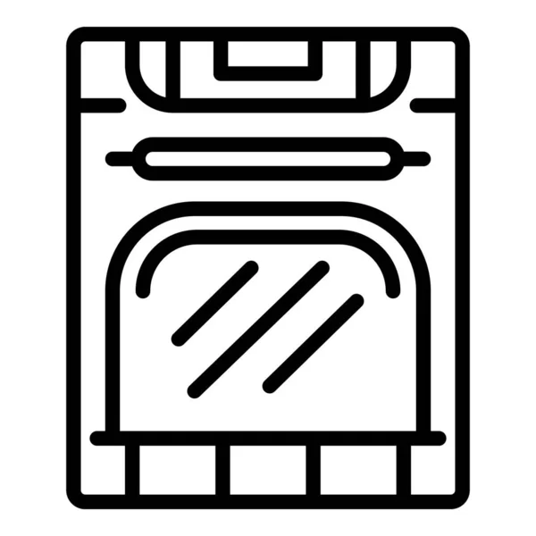 Icono del horno, estilo de contorno — Vector de stock