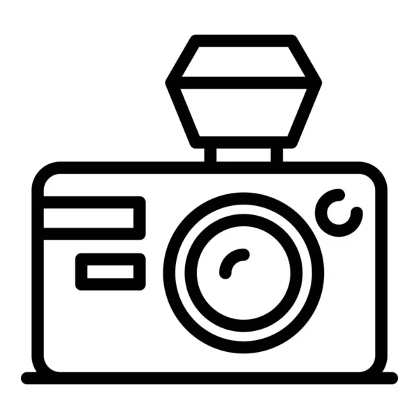 Blogger camera icon, outline style — Stock Vector