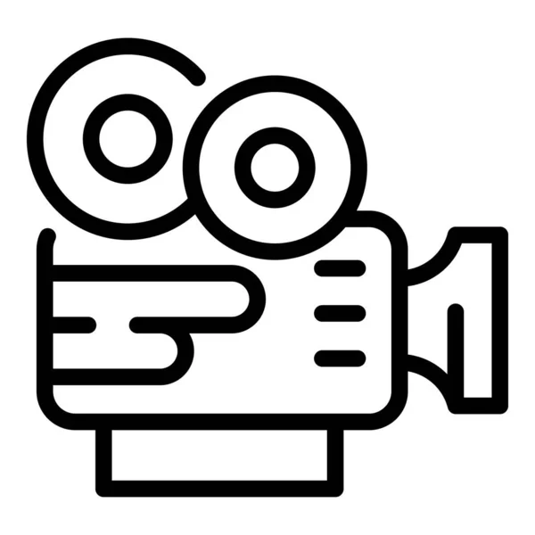Filmkamera-Ikone, Umriss-Stil — Stockvektor