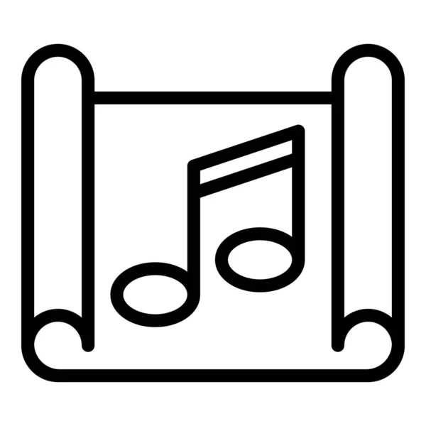 Playlist-Symbol, Outline-Stil — Stockvektor