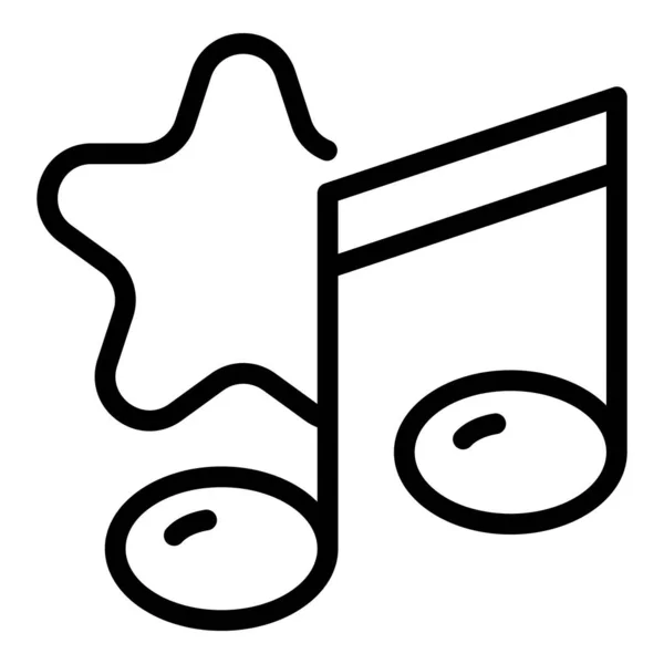 Star note zenei ikon, körvonalazott stílus — Stock Vector