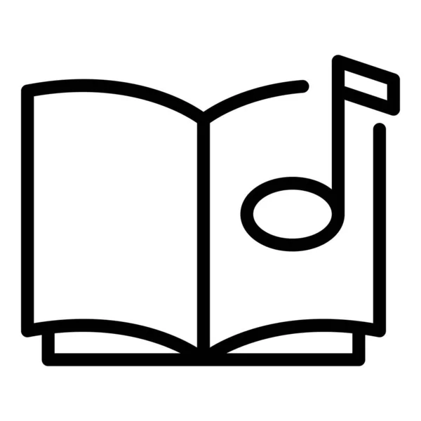 Icono de música de cuaderno, estilo de esquema — Vector de stock