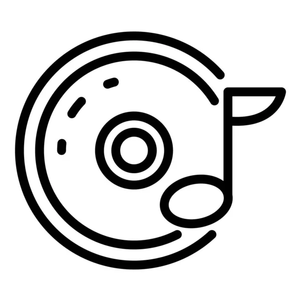 Musik-CD-Symbol, Umriss-Stil — Stockvektor