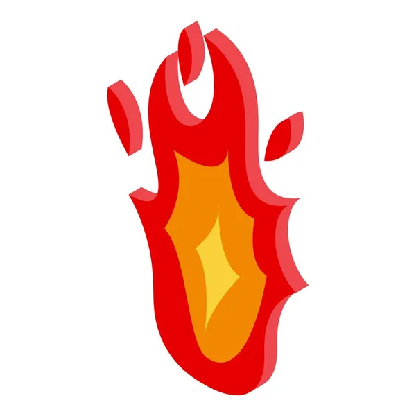 Fire icon, isometric style — Stock Vector