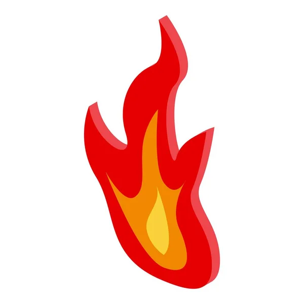 Ícone de chama de fogo, estilo isométrico — Vetor de Stock