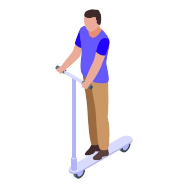 Çocuk scooter ikonu, izometrik stil