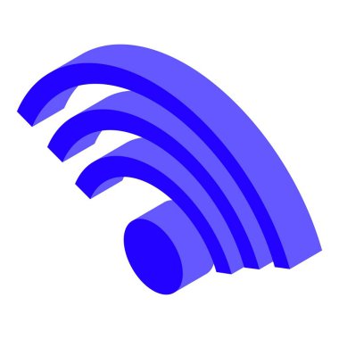 Podcast wifi simgesi, izometrik biçim