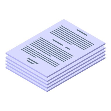 Podcast kağıtları simgesi, izometrik biçim