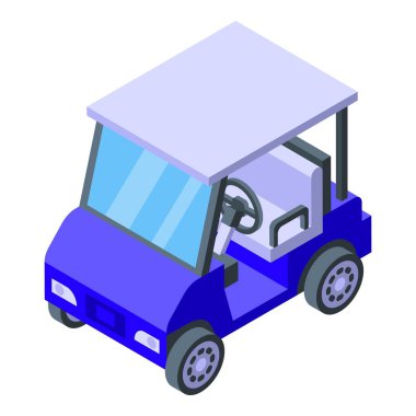 Golf arabası simgesi, izometrik stil