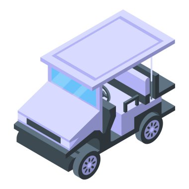 Etkinlik golf arabası simgesi, izometrik biçim