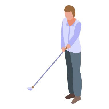 Golf oyuncusu simgesi, izometrik biçim