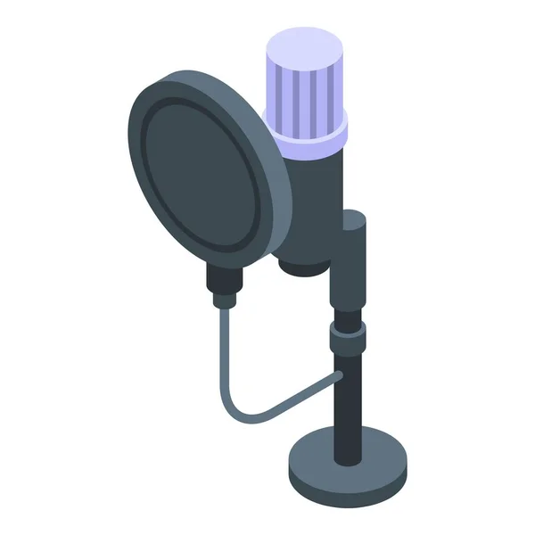 Ícone de microfone estúdio Podcast, estilo isométrico —  Vetores de Stock