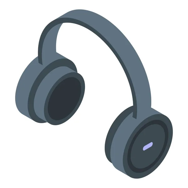 Icono de auriculares podcast, estilo isométrico — Vector de stock