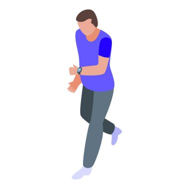 Smartwatch video çağrı simgesi, izometrik biçim