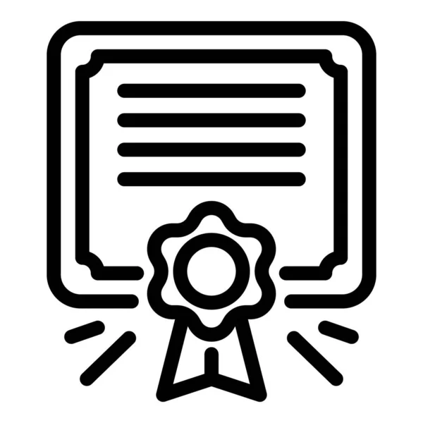 Zertifikat-Diplom-Symbol, Umriss-Stil — Stockvektor