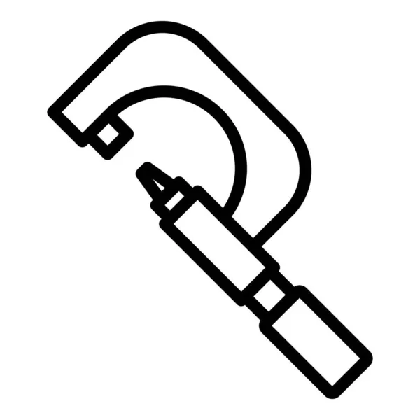 Mikrometer Engineering-Ikone, Umrissstil — Stockvektor