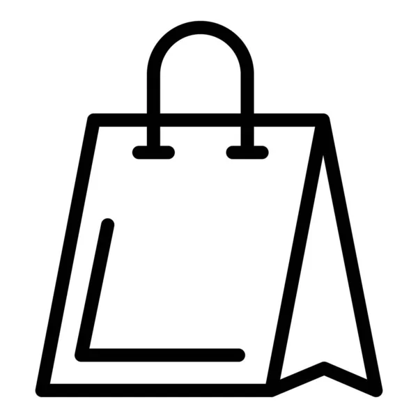 Icono de eco bolsa reutilizable, estilo de esquema — Vector de stock